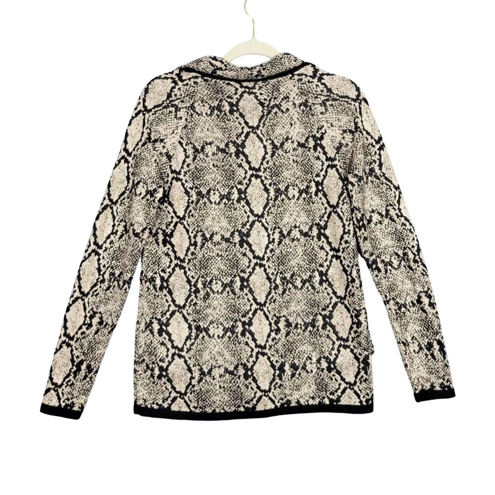 NWT CHICOS Python Print Tie Neck Long Sleeve Snak… - image 3